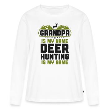 Chasseur de cerfs buck - T-shirt manches longues Premium bio Femme - blanc - Devant - Julia (174cm)