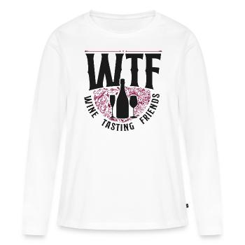 Sommelier Wine Drinking Tasting - Women's Premium Organic Long Sleeve Shirt - white - Front - Julia (174cm)