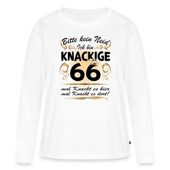 66. Geburtstag Sprüche lustig Frauen - Frauen Premium Bio Langarmshirt - Weiß - Vorne - Julia (174cm)