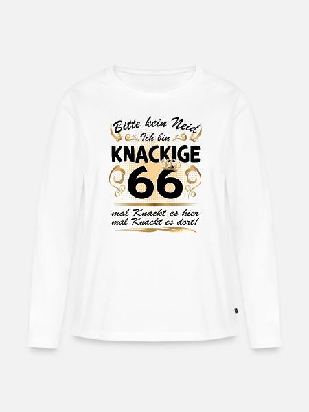 66. Geburtstag Sprüche lustig Frauen - Frauen Premium Bio Langarmshirt - Weiß