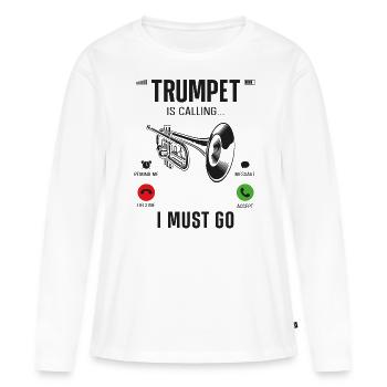 Trumpet Player Phone Display - Frauen Premium Bio Langarmshirt - Weiß - Vorne - Julia (174cm)