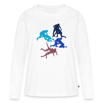 Grappling Martial Arts Wrestling - Frauen Premium Bio Langarmshirt - Weiß - Vorne - Julia (174cm)