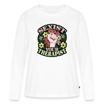 Féminisme Émancipation Féministe - T-shirt manches longues Premium bio Femme - blanc - Devant - Julia (174cm)