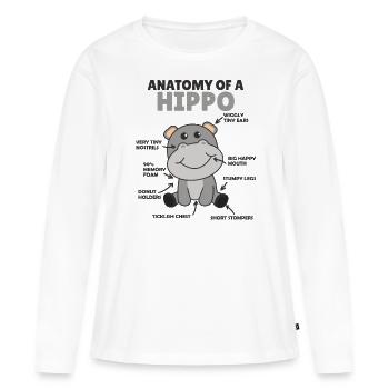 douce Hippopotame explication Anatomie d’un hippopotame - T-shirt manches longues Premium bio Femme - blanc - Devant - Julia (174cm)