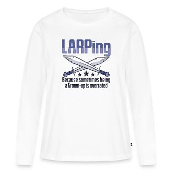 Larp Larping Conception de jeu de rôle Larper - T-shirt manches longues Premium bio Femme - blanc - Devant - Julia (174cm)