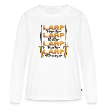 Larp Rpg Jeu de rôle Conception de jeux Larper - T-shirt manches longues Premium bio Femme - blanc - Devant - Julia (174cm)