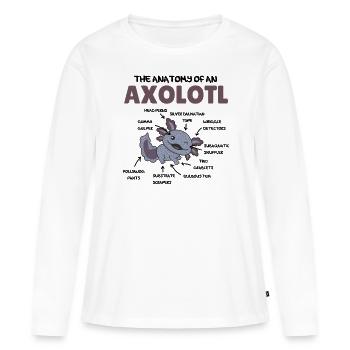 Axolotl Explication Anatomie d’un Axolotl - T-shirt manches longues Premium bio Femme - blanc - Devant - Julia (174cm)