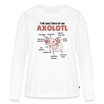 Axolotl Explication Anatomie d’un Axolotl - T-shirt manches longues Premium bio Femme - blanc - Devant - Julia (174cm)