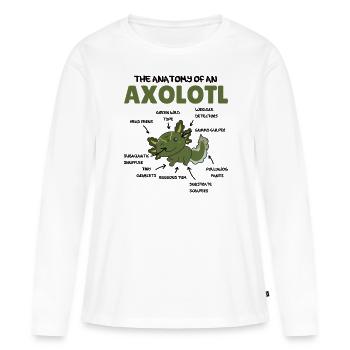 Axolotl Explication Anatomie d’un Axolotl - T-shirt manches longues Premium bio Femme - blanc - Devant - Julia (174cm)