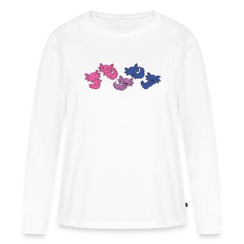Bi Flag Pride LGBTQ Axolotl - T-shirt manches longues Premium bio Femme - blanc - Devant - Julia (174cm)
