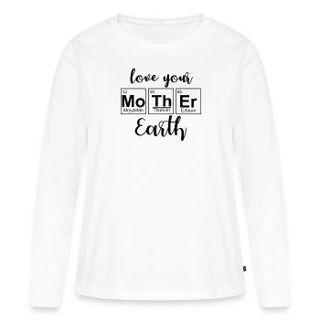 Aimez votre Terre Mère Nature - T-shirt manches longues Premium bio Femme - blanc - Devant - Julia (174cm)