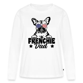 Frenchie Papa Patriotic French Bulldog Dog Lover - T-shirt manches longues Premium bio Femme - blanc - Devant - Julia (174cm)