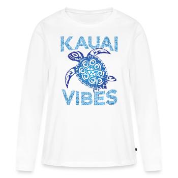 Polynesische Blaue Stammesschildkröte Kauai Vibes - Frauen Premium Bio Langarmshirt - Weiß - Vorne - Julia (174cm)