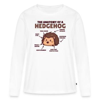 explication de hérisson mignon Anatomie d’un hérisson - T-shirt manches longues Premium bio Femme - blanc - Devant - Julia (174cm)