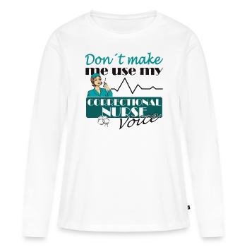 Prisons RN Correctional Nurse - Women's Premium Organic Long Sleeve Shirt - white - Front - Julia (174cm)