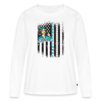 Prisons RN Correctional Nurse - Women's Premium Organic Long Sleeve Shirt - white - Front - Julia (174cm)