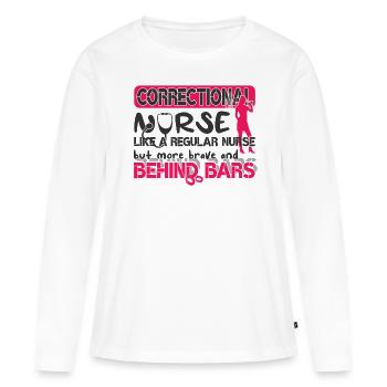 Prisons RN Correctional Nurse - Women's Premium Organic Long Sleeve Shirt - white - Front - Julia (174cm)