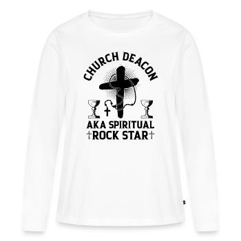 Kirche Diakon Religion Christlicher Glaube Kirche - Frauen Premium Bio Langarmshirt - Weiß - Vorne - Julia (174cm)