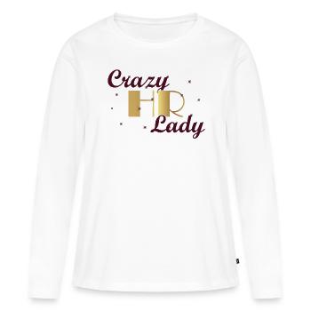 Crazy HR Lady - Personal Der Organisation HR - Frauen Premium Bio Langarmshirt - Weiß - Vorne - Julia (174cm)