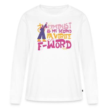 Feminist Feminist Is My Second - Frauen Premium Bio Langarmshirt - Weiß - Vorne - Julia (174cm)