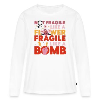 Feminist Not Fragile Like A Flower - Frauen Premium Bio Langarmshirt - Weiß - Vorne - Julia (174cm)