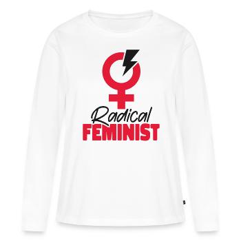 Féministe Féministe Radicale Féministe - T-shirt manches longues Premium bio Femme - blanc - Devant - Julia (174cm)