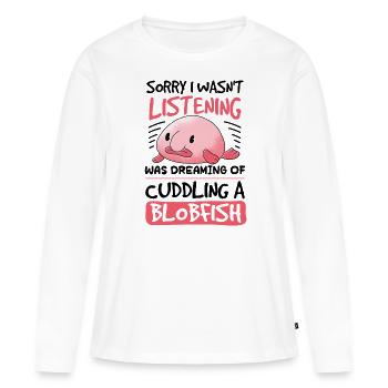 Biologiste marin Poissons d’eau profonde Blob Océan - T-shirt manches longues Premium bio Femme - blanc - Devant - Julia (174cm)