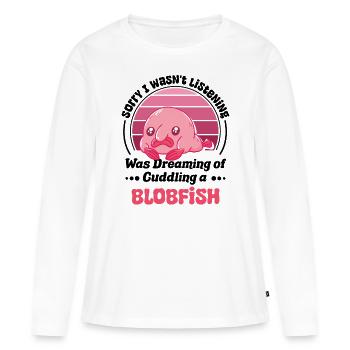 Biologiste marin Poissons d’eau profonde Blob Océan - T-shirt manches longues Premium bio Femme - blanc - Devant - Julia (174cm)