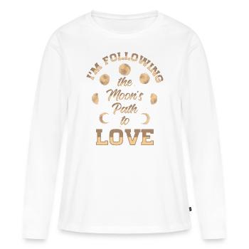 Astronomie Astronom Mondphase Romantik Sterne - Frauen Premium Bio Langarmshirt - Weiß - Vorne - Julia (174cm)