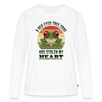 Besitzer Eines Amphibienliebhabers Mit Einem - Frauen Premium Bio Langarmshirt - Weiß - Vorne - Julia (174cm)