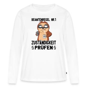 Beamtensprüche - öffentlicher Dienst - Faultier - Frauen Premium Bio Langarmshirt - Weiß - Vorne - Julia (174cm)