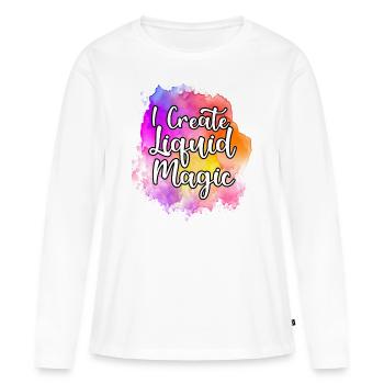 Maler Leinwand Flüssigkeit Malerei Kunst Farbe - Frauen Premium Bio Langarmshirt - Weiß - Vorne - Julia (174cm)