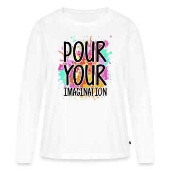 Maler Leinwand Flüssigkeit Malerei Kunst Farbe - Frauen Premium Bio Langarmshirt - Weiß - Vorne - Julia (174cm)
