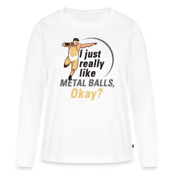 Athlétisme, Athlétisme, Lancer d’athlètes, - T-shirt manches longues Premium bio Femme - blanc - Devant - Julia (174cm)