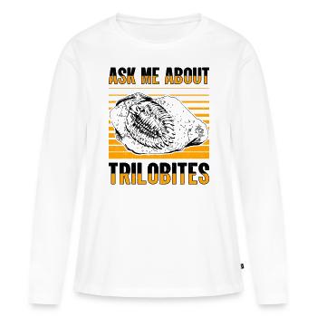 fossiles, paléontologue, collectionneur de fossiles, - T-shirt manches longues Premium bio Femme - blanc - Devant - Julia (174cm)