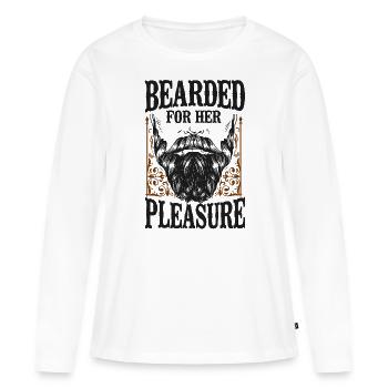 Beard Lover Bearded Man Bearded - Women's Premium Organic Long Sleeve Shirt - white - Front - Julia (174cm)