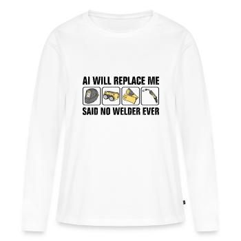 Schweißen Stahlarbeiter Beruf Löten Schweißer - Frauen Premium Bio Langarmshirt - Weiß - Vorne - Julia (174cm)
