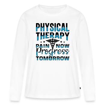 PT Physiotherapy Physiotherapist Job - Women's Premium Organic Long Sleeve Shirt - white - Front - Julia (174cm)