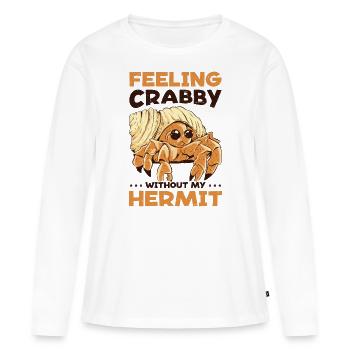 Fruits de mer, Fruits de mer, Moules, Bernard-l’ermite - T-shirt manches longues Premium bio Femme - blanc - Devant - Julia (174cm)