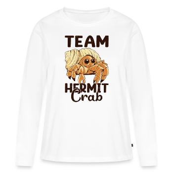 Fruits de mer, Fruits de mer, Moules, Bernard-l’ermite - T-shirt manches longues Premium bio Femme - blanc - Devant - Julia (174cm)