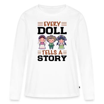 Poupée de collection Poupée en porcelaine Antique - T-shirt manches longues Premium bio Femme - blanc - Devant - Julia (174cm)
