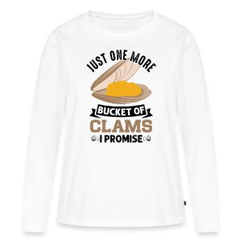 Moules Fruits de mer - T-shirt manches longues Premium bio Femme - blanc - Devant - Julia (174cm)