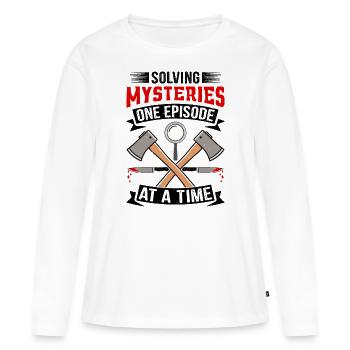 True Crime - Frauen Premium Bio Langarmshirt - Weiß - Vorne - Julia (174cm)