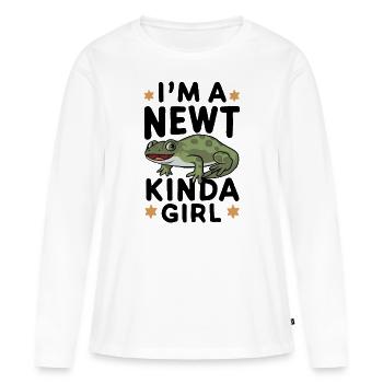 Witziger Molch Spruch - Frauen Premium Bio Langarmshirt - Weiß - Vorne - Julia (174cm)