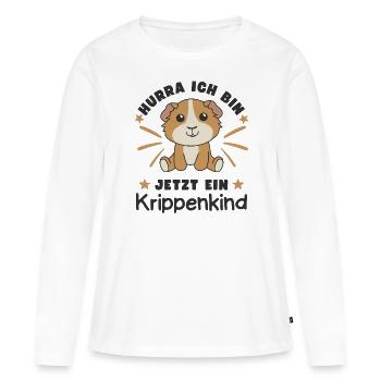 Hourra, je suis maintenant un enfant de crèche - T-shirt manches longues Premium bio Femme - blanc - Devant - Julia (174cm)
