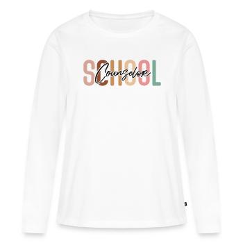 Conseiller scolaire Conseiller scolaire - T-shirt manches longues Premium bio Femme - blanc - Devant - Julia (174cm)