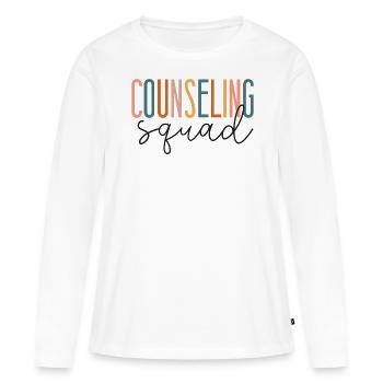 Équipe de conseil des conseillers scolaires - T-shirt manches longues Premium bio Femme - blanc - Devant - Julia (174cm)
