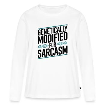 Sarcasme Gènes ADN Génétique - T-shirt manches longues Premium bio Femme - blanc - Devant - Julia (174cm)