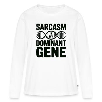 Sarcasme Gènes ADN Génétique - T-shirt manches longues Premium bio Femme - blanc - Devant - Julia (174cm)