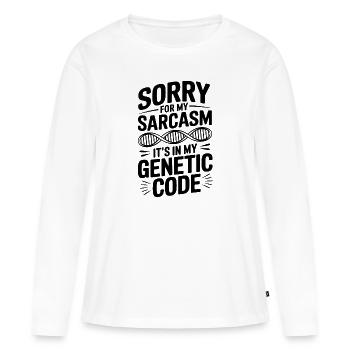 Sarcasme Gènes ADN Génétique - T-shirt manches longues Premium bio Femme - blanc - Devant - Julia (174cm)